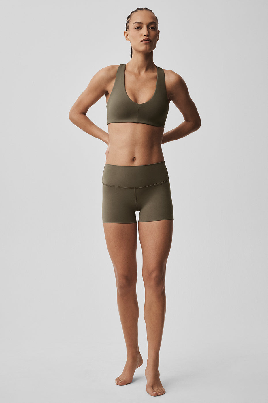 3" ALO Softsculpt High-Waist Precision Short - Olive Tree--5