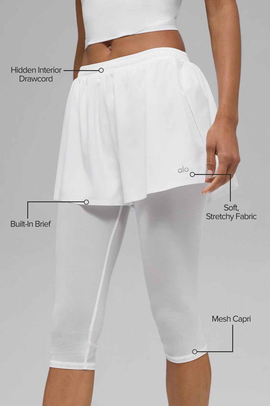 Mesh Front Runner 2 In 1 Short - White--1