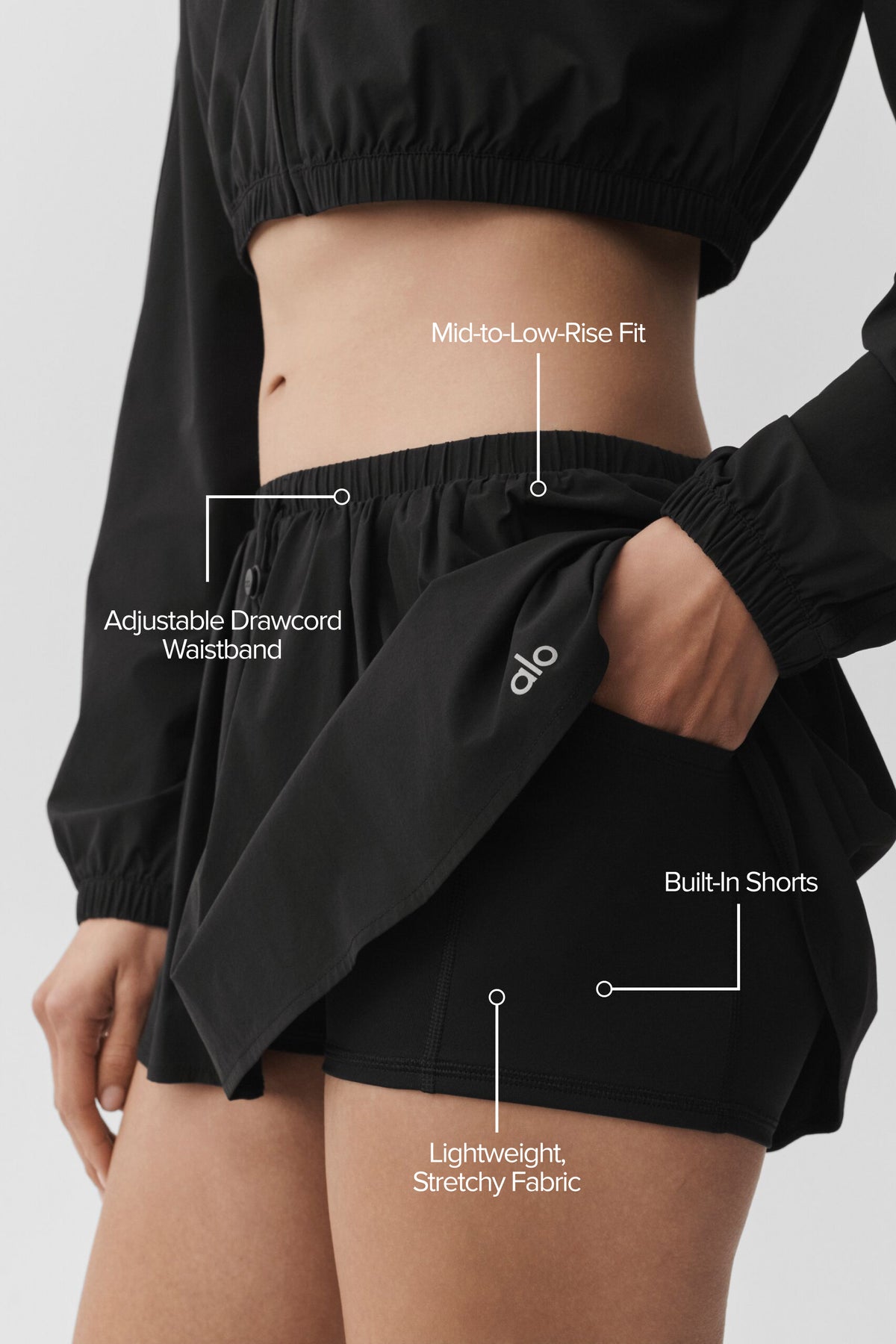 Breezy Tennis Skirt - Black--1