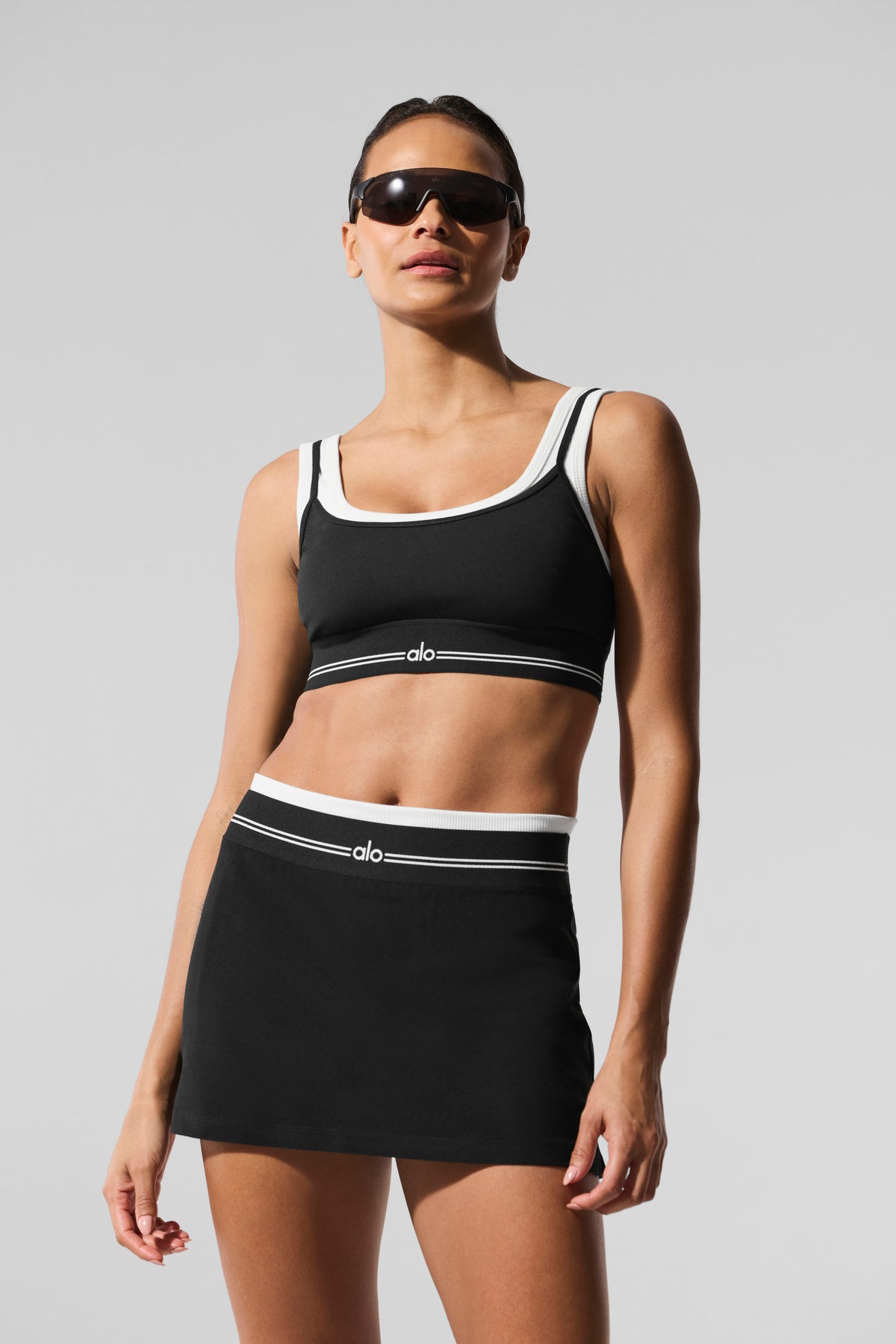 Airbrush Better Together Tennis Skirt - Black/White--3
