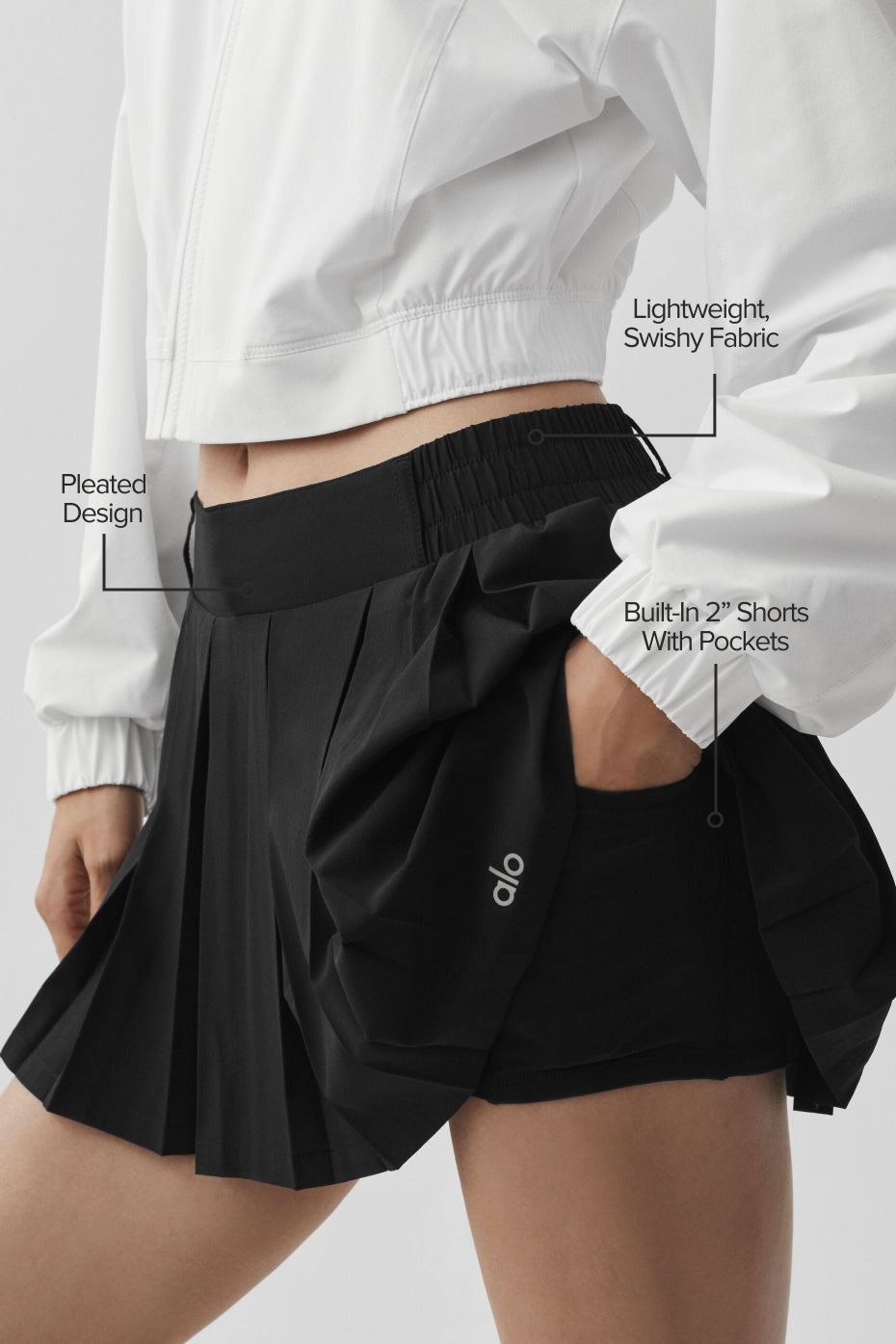 Rally Tennis Skirt - Black--1