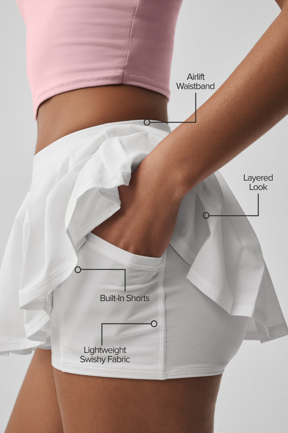 Double Or Nothing Tennis Skirt - White--1