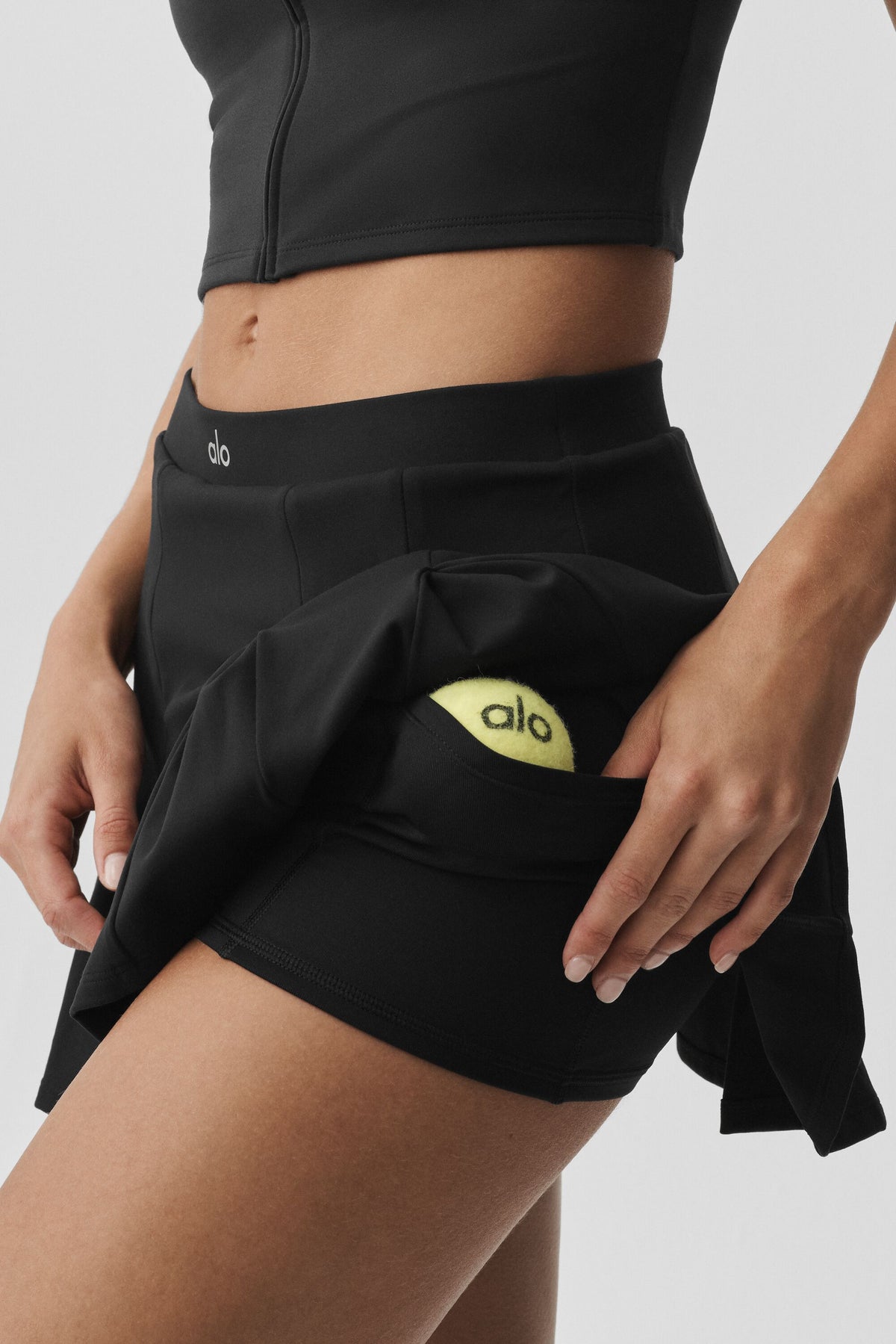 ALO Softsculpt Topspin Tennis Skirt - Black--1