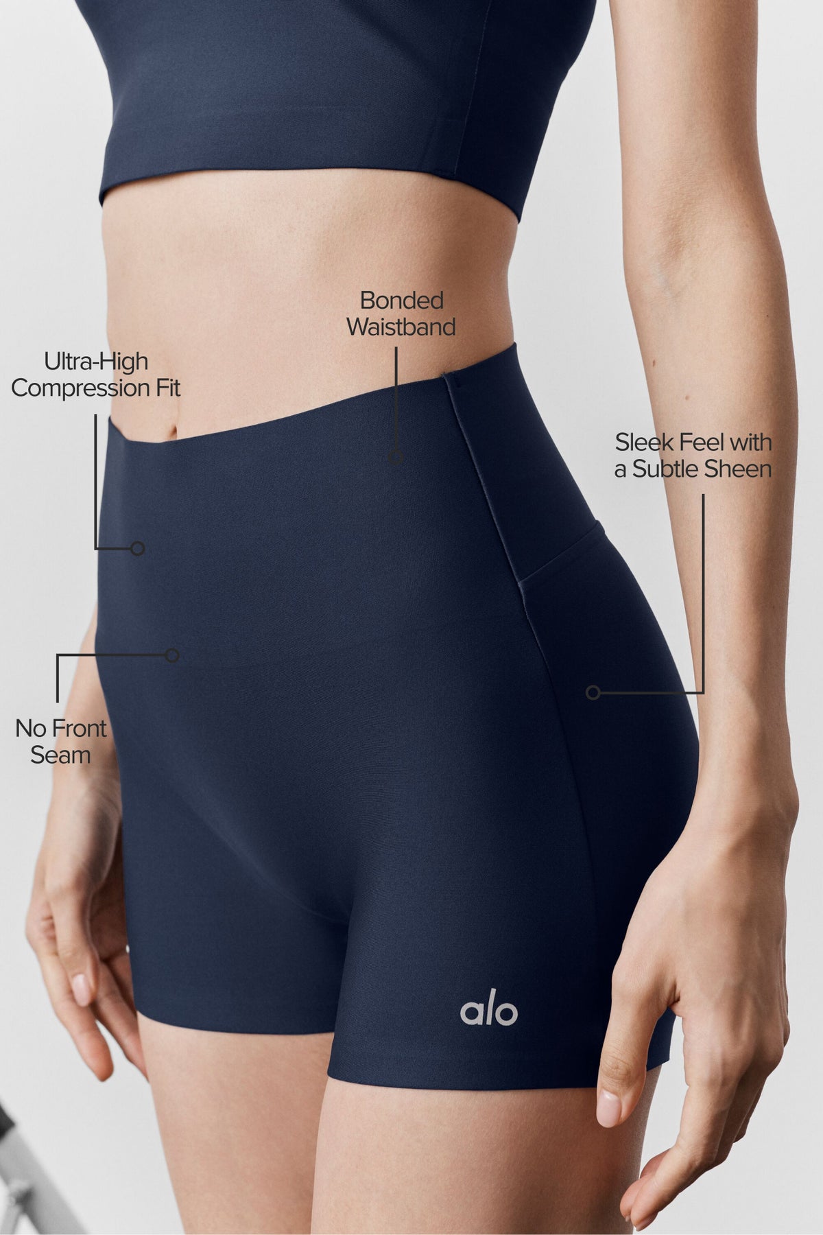 3" Airlift High-Waist Sleek Short - Navy--1