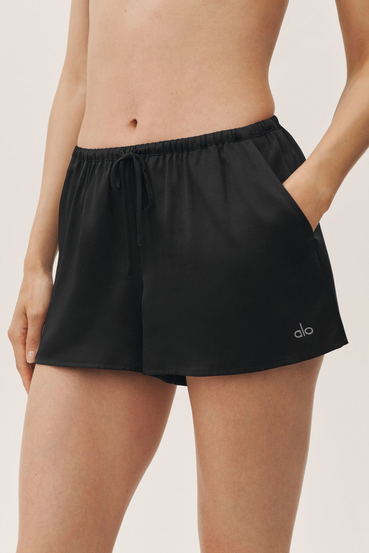 Silk Blend Radiance Short - Black--1