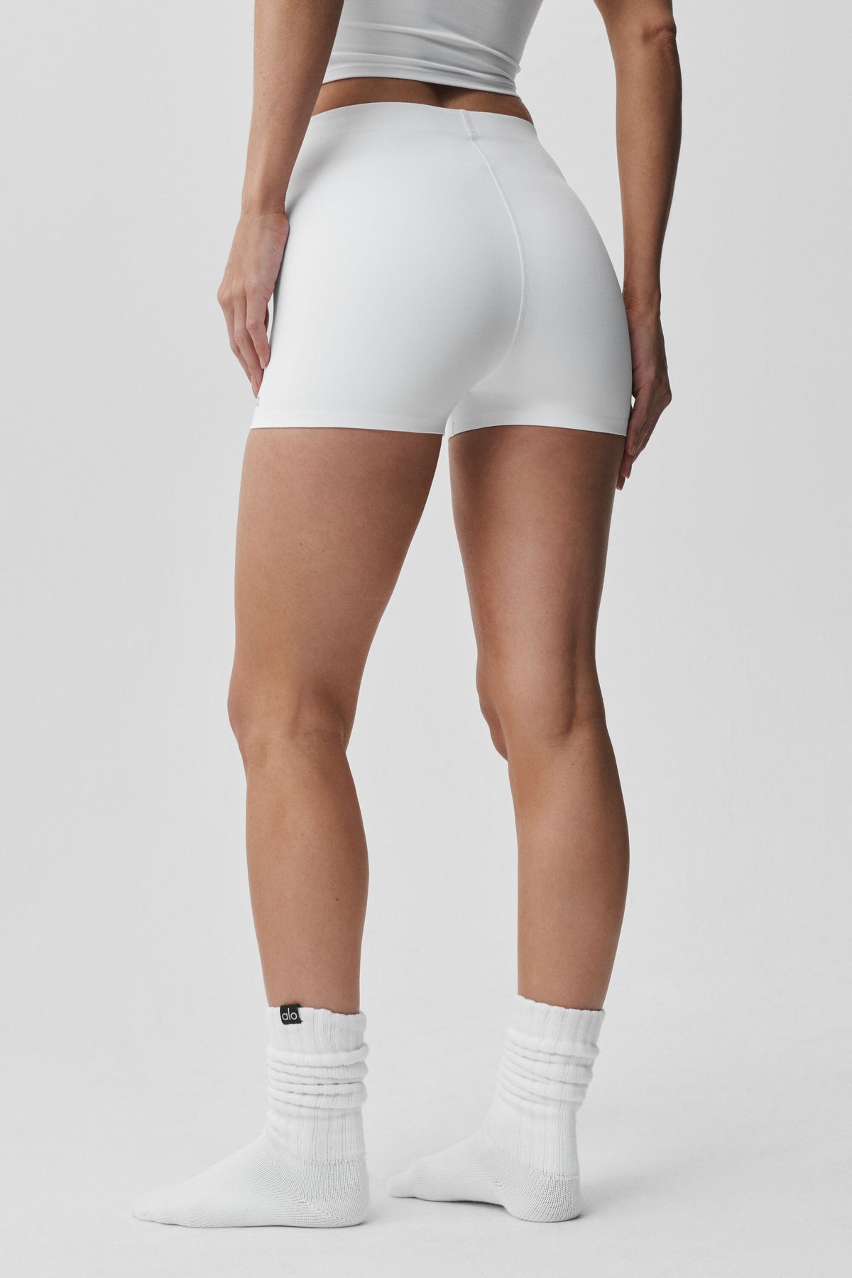 2" ALO Softsculpt Mid-Rise Short - White--4