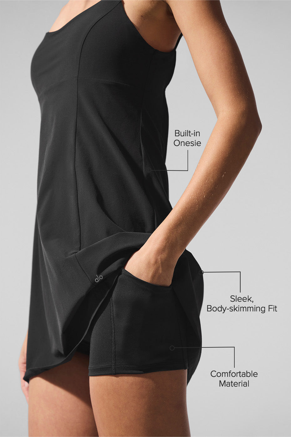 Breezy Tennis Dress - Black--1