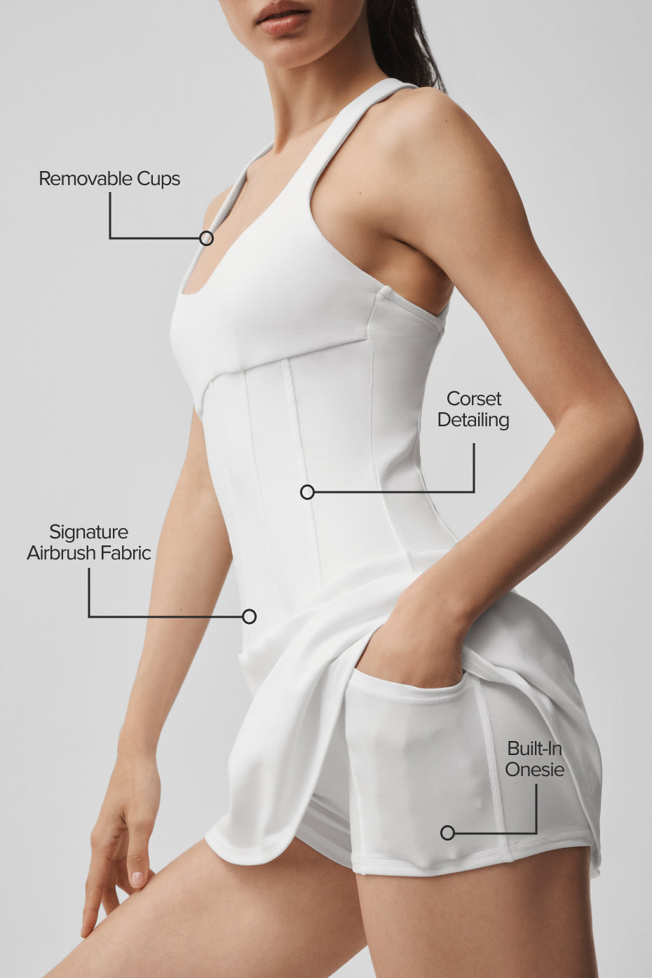 Airbrush Sparks Fly Corset Tennis Dress - White--1