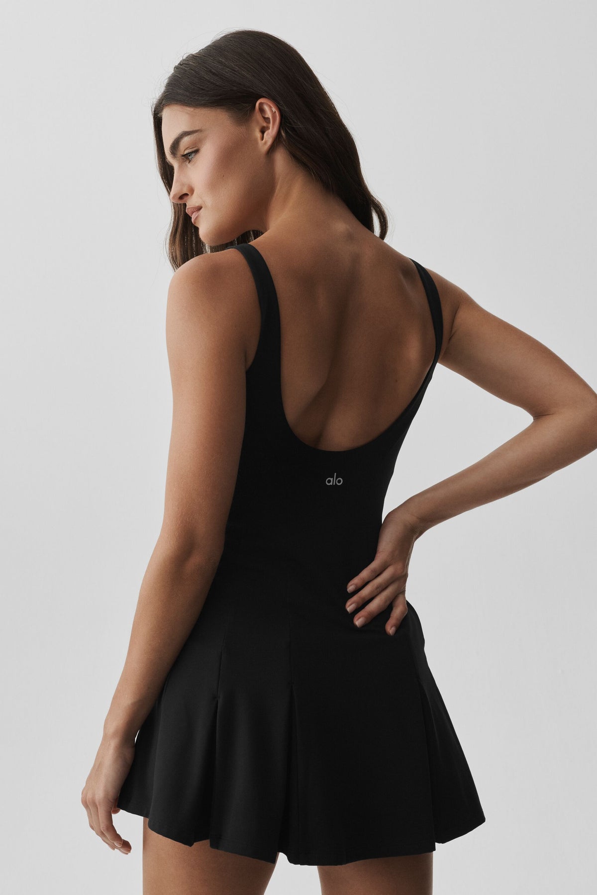 ALO Softsculpt Topspin Tennis Dress - Black--3