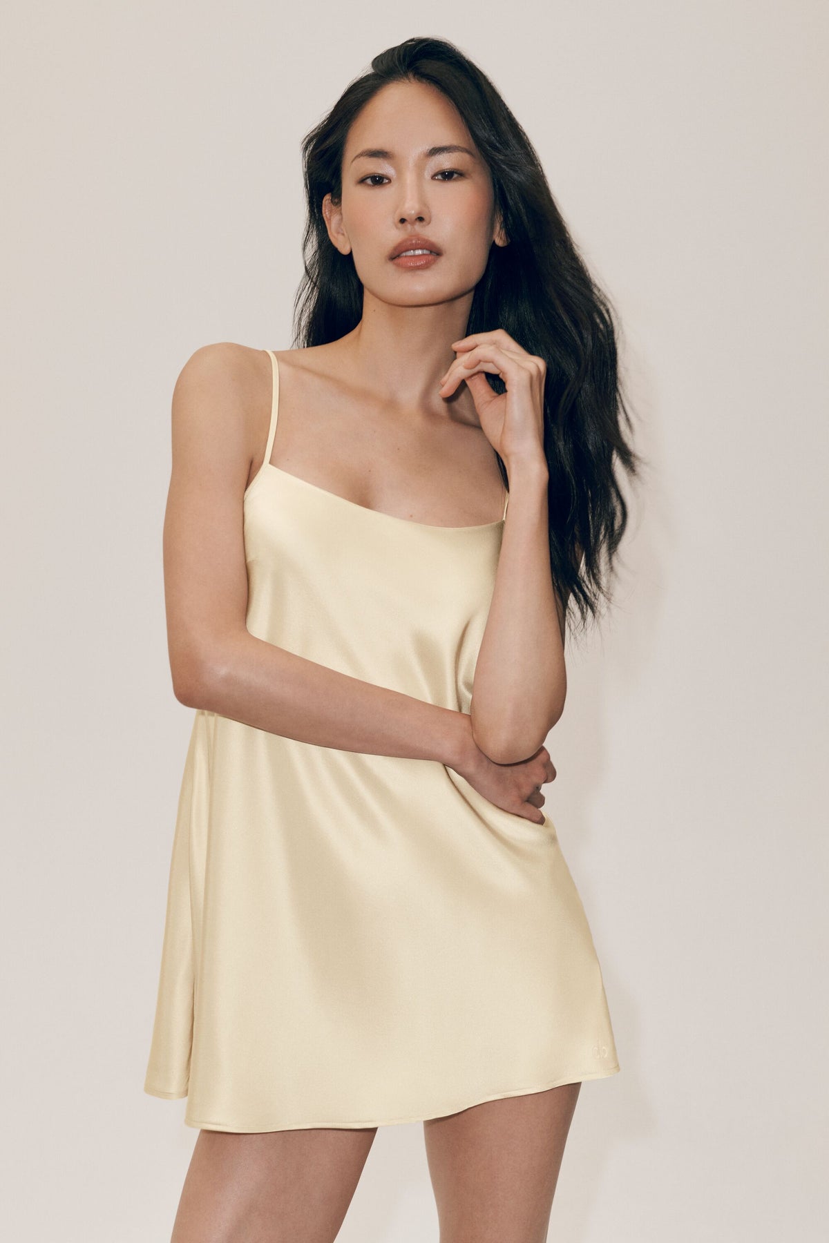 Silk Blend Radiance Dress - Sandy Beige--0