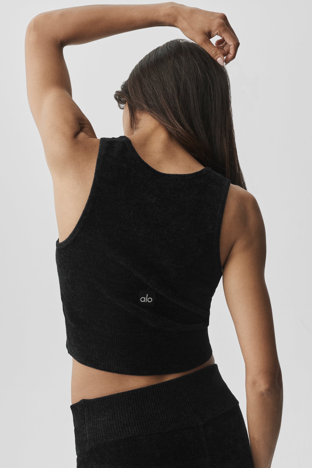 Micro Chenille Button Down Tank - Black--2