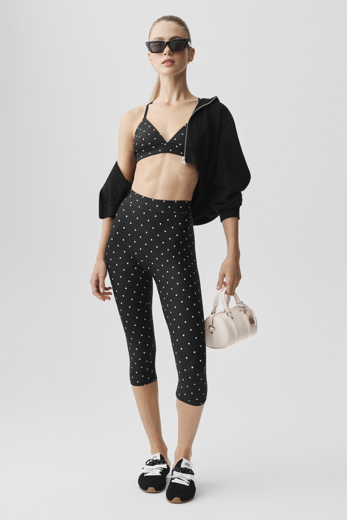 Airlift Polka Dot Splendor Bra - Black/White--4