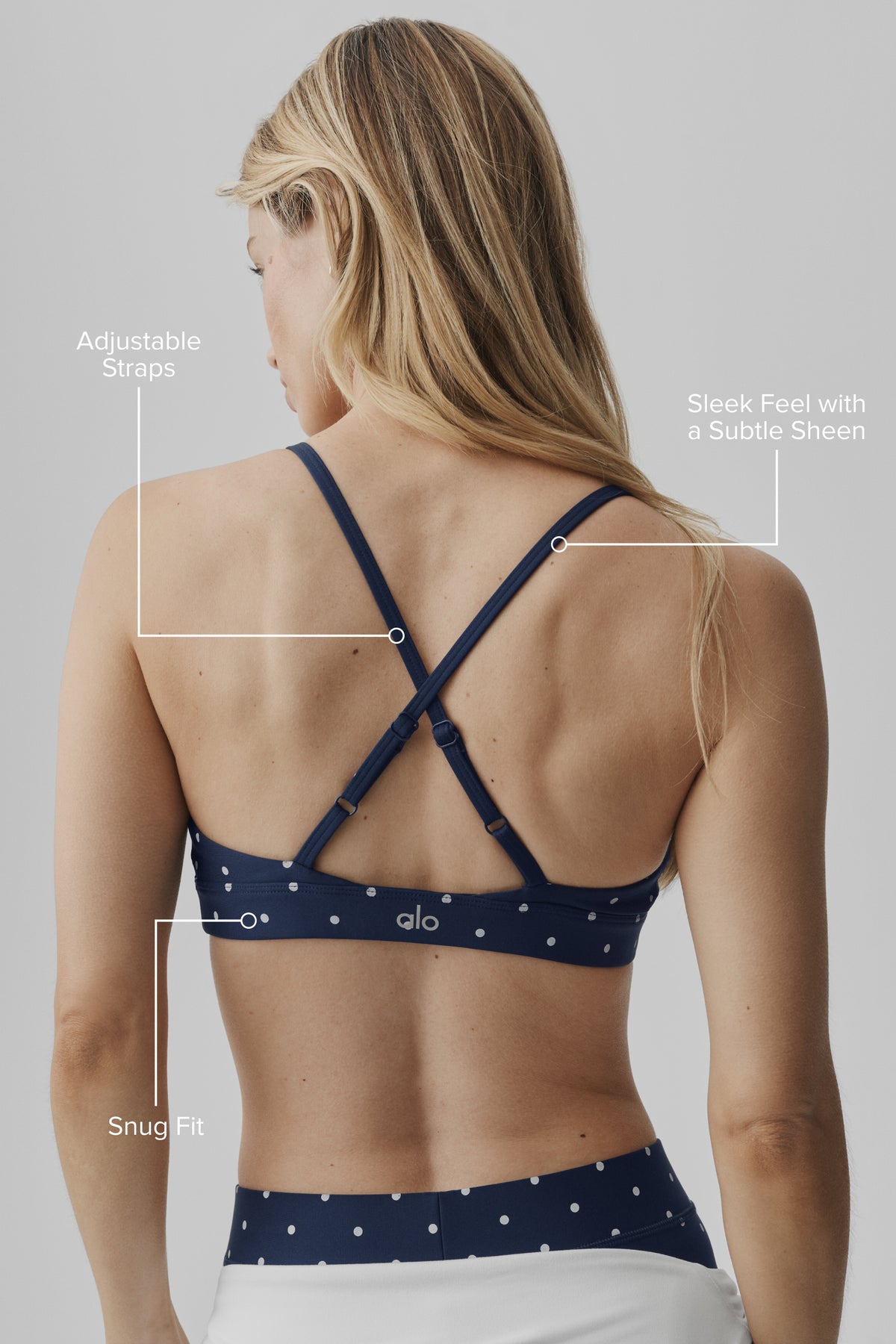 Airlift Polka Dot Splendor Bra - Navy/White--1