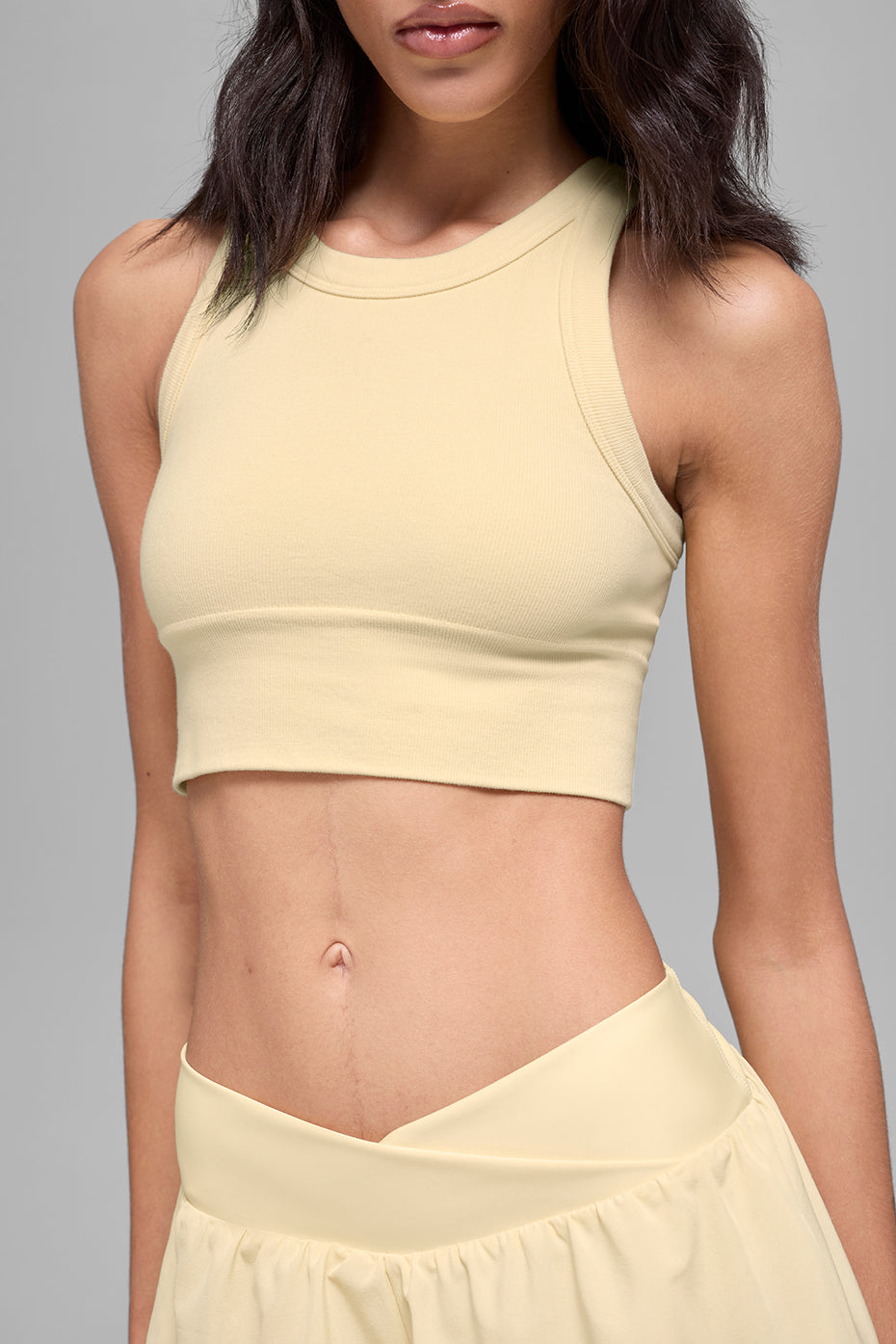 Seamless Delight High Neck Bra - Candlelight Yellow--2