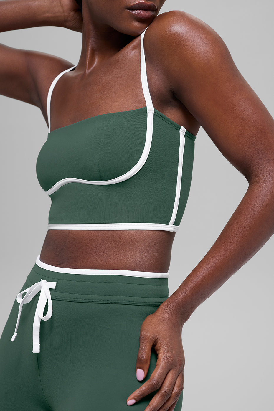 Airbrush Streamlined Bra Tank - Clover Green/White--2