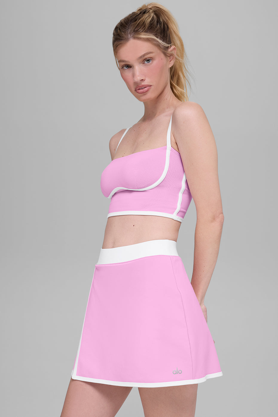 Airbrush Streamlined Bra Tank - Candy Heart Pink/White--2