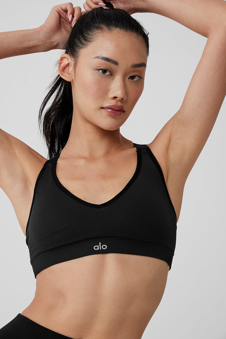 Seamless Ribbed Favorite Bra - Black--3
