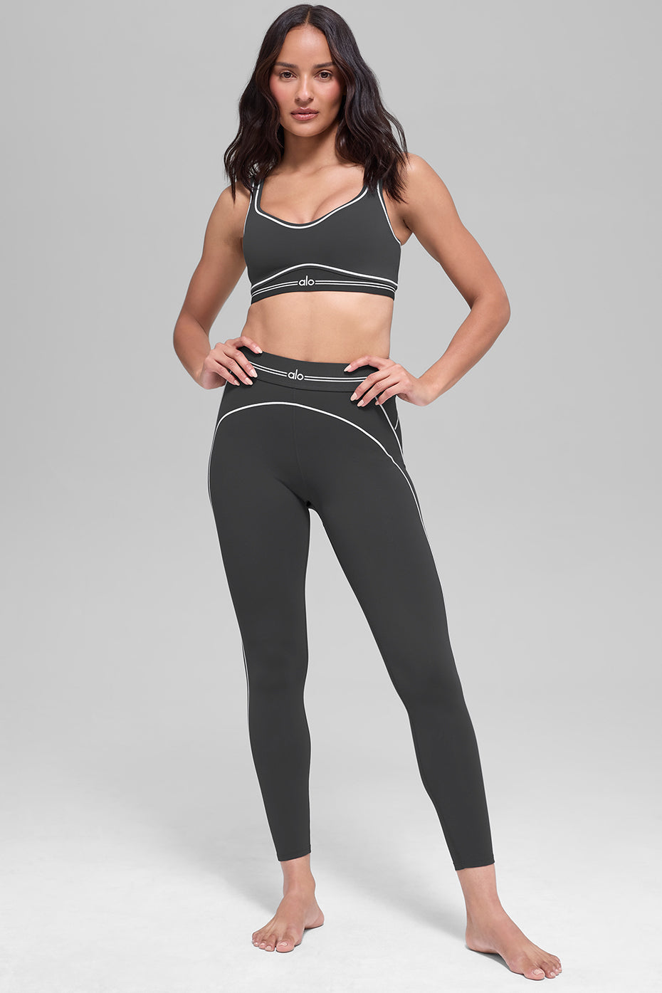 Airbrush Heart Throb Bra - Anthracite/White--4