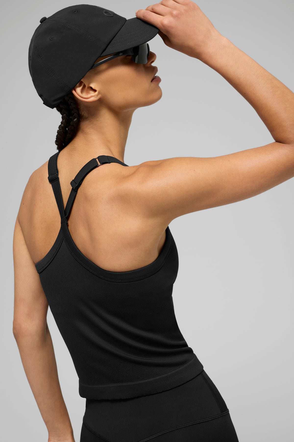 Seamless Ribbed Favorite Full Length Bra Tank - Black--3