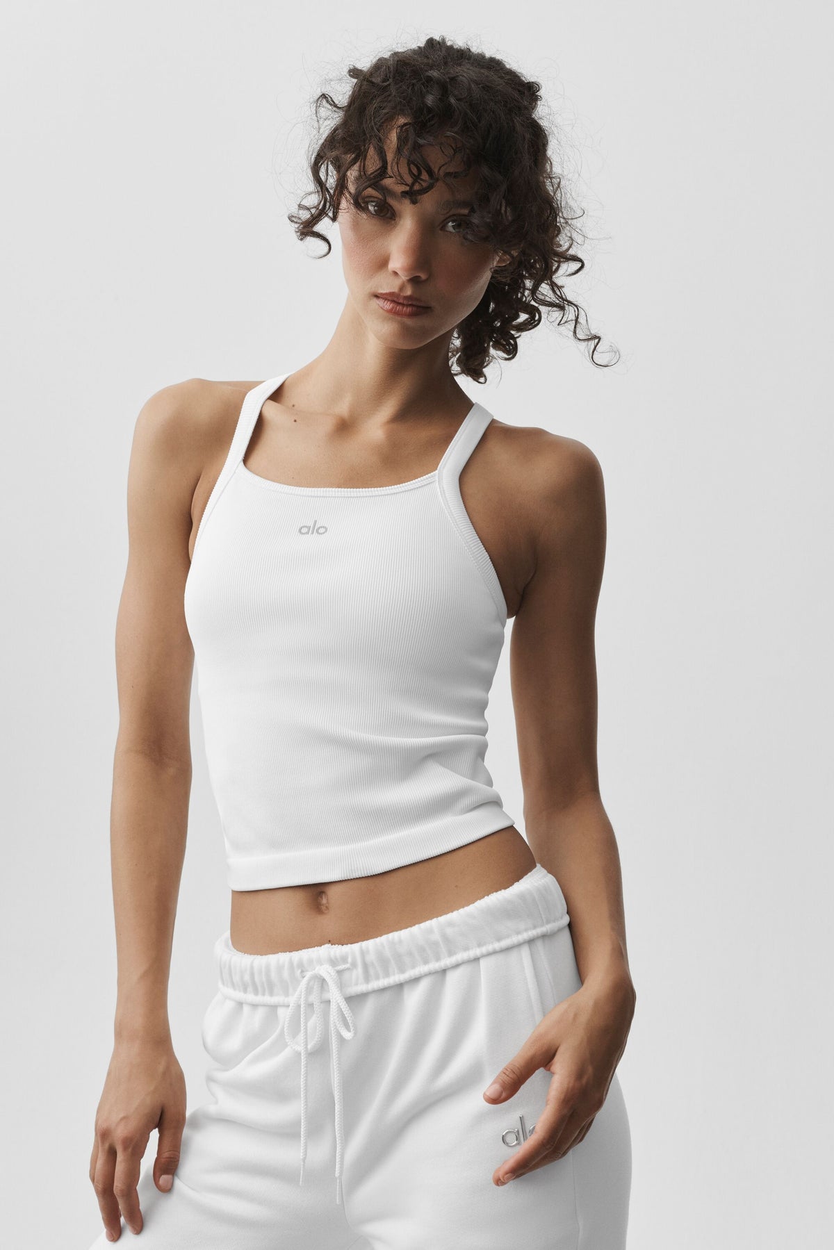 Seamless Ribbed Favorite Full Length Bra Tank - White--0