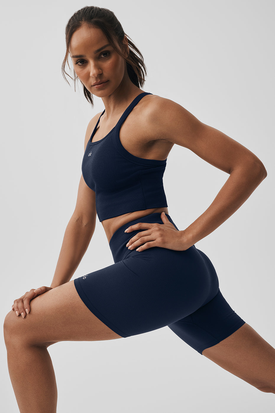 Seamless Ribbed Favorite Bra Tank - Navy--3