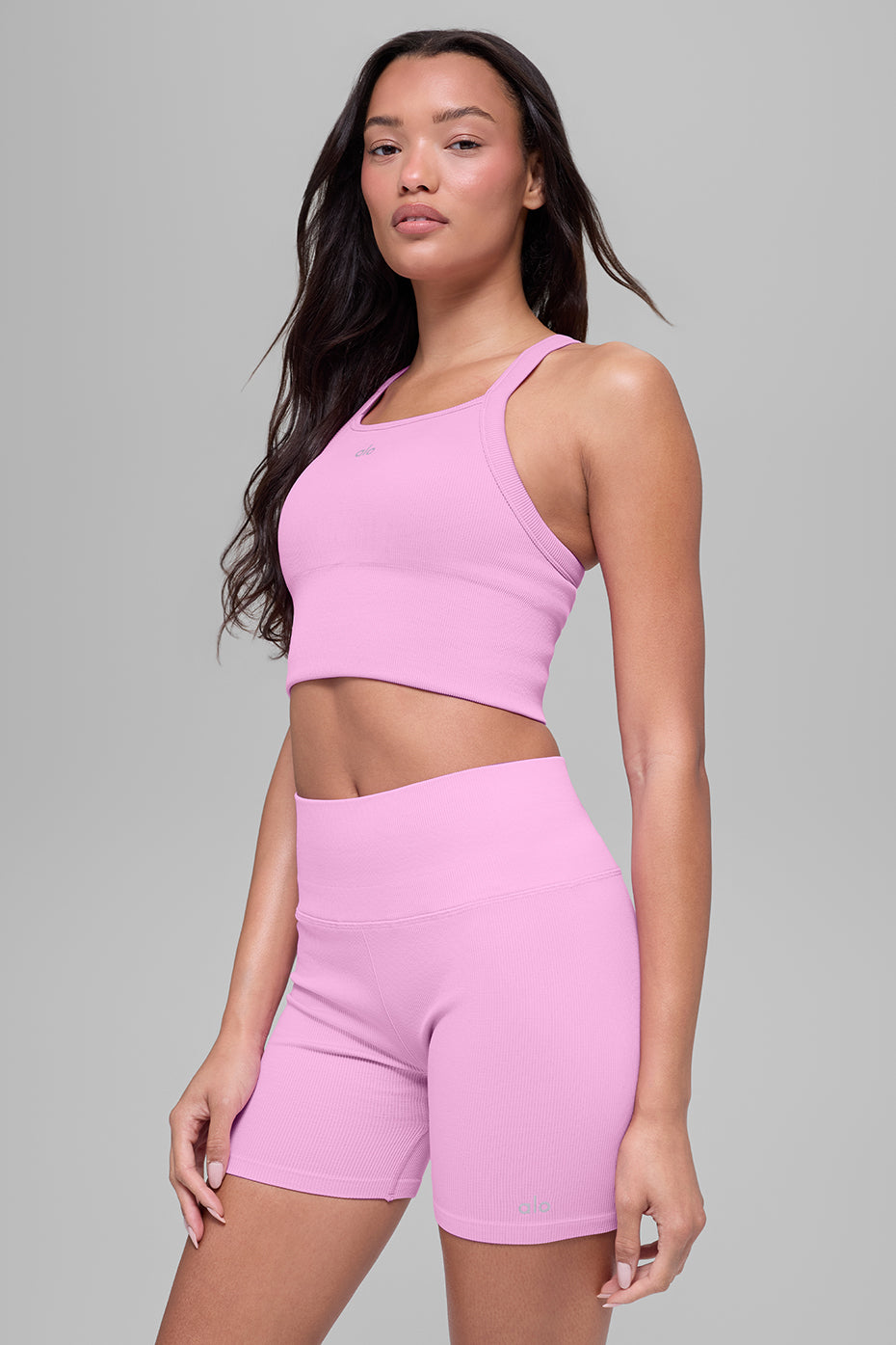 Seamless Ribbed Favorite Bra Tank - Candy Heart Pink--1