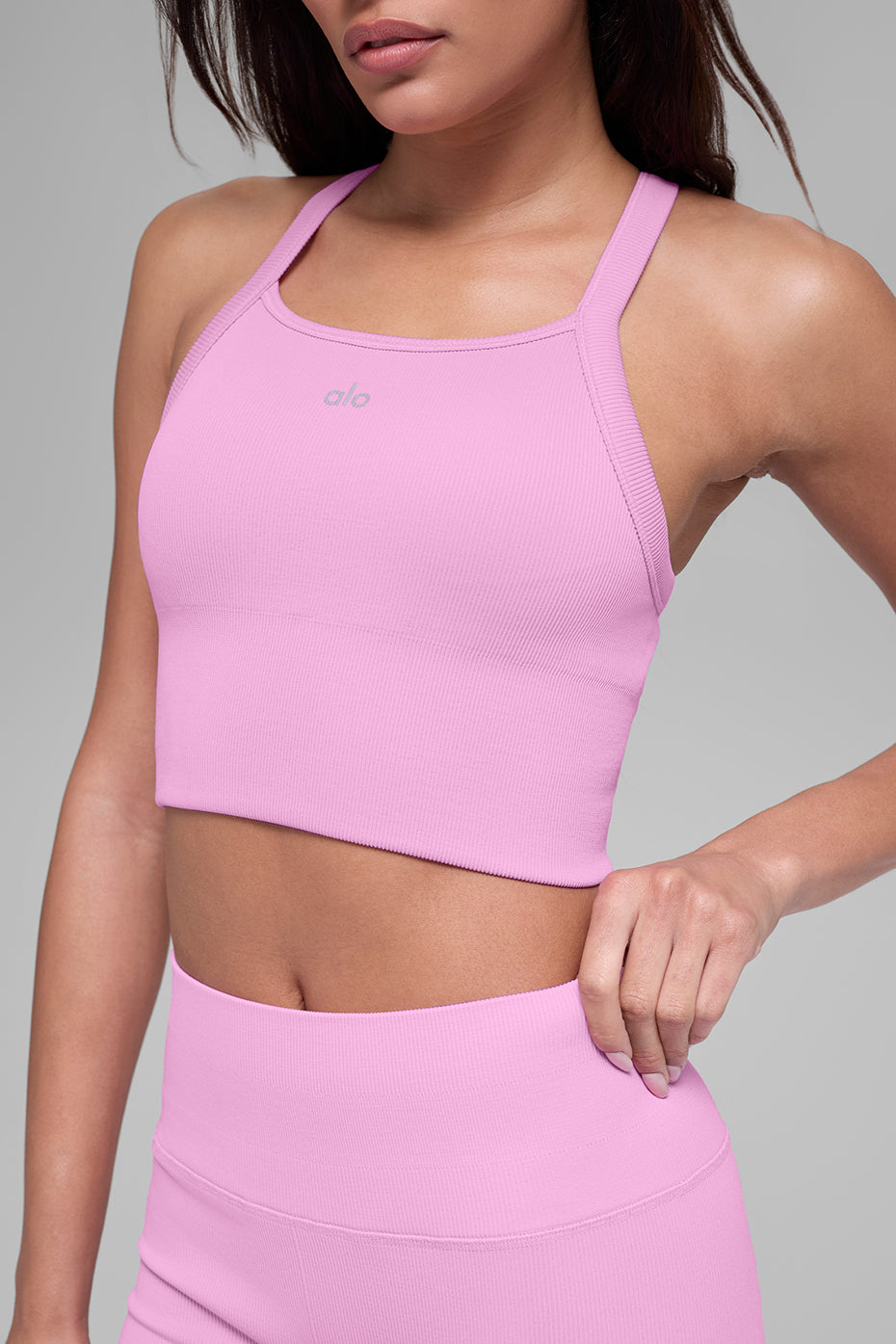 Seamless Ribbed Favorite Bra Tank - Candy Heart Pink--3