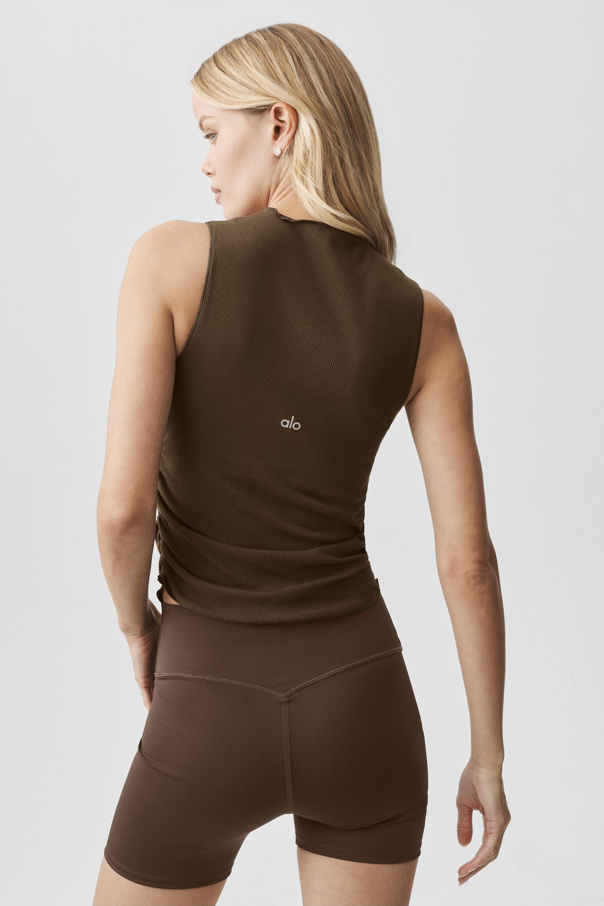 Ribbed En Pointe Tank - Espresso--1
