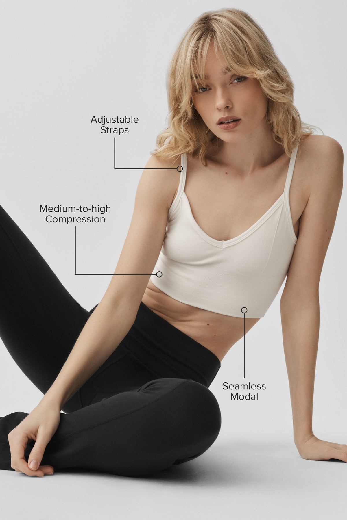Seamless Modal Ribbed Delight Bralette - Ivory--1