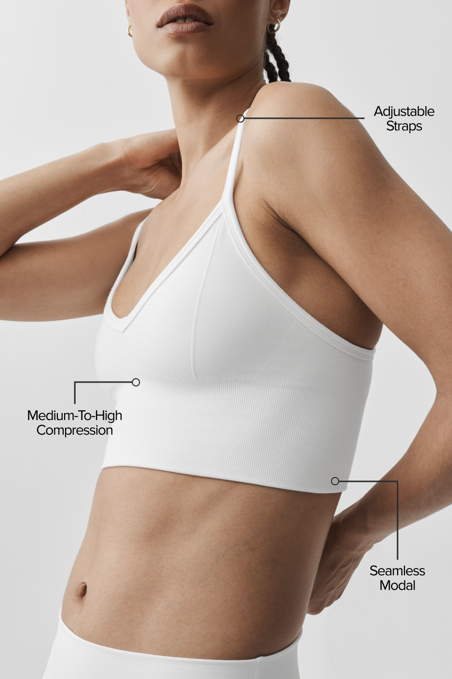 Seamless Modal Ribbed Delight Bralette - White--1