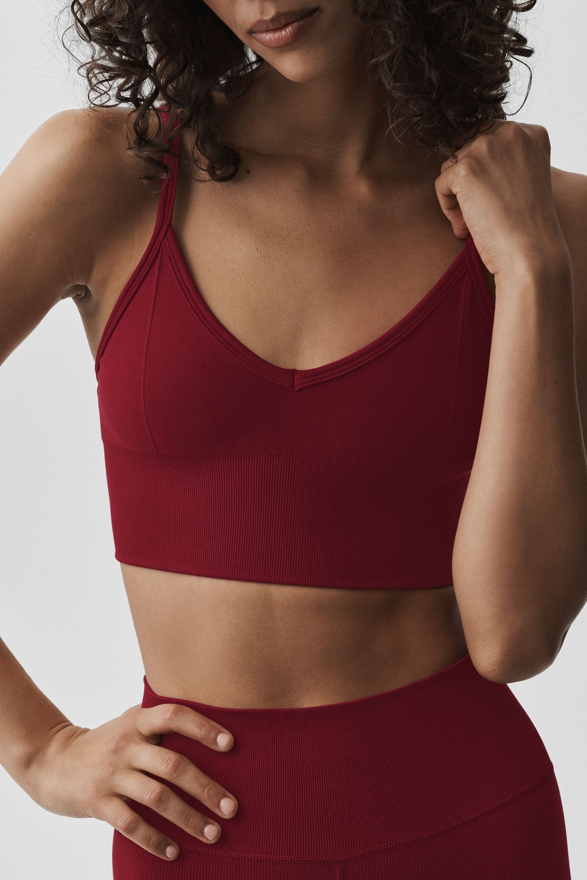 Seamless Modal Ribbed Delight Bralette - Summer Romance Red--3