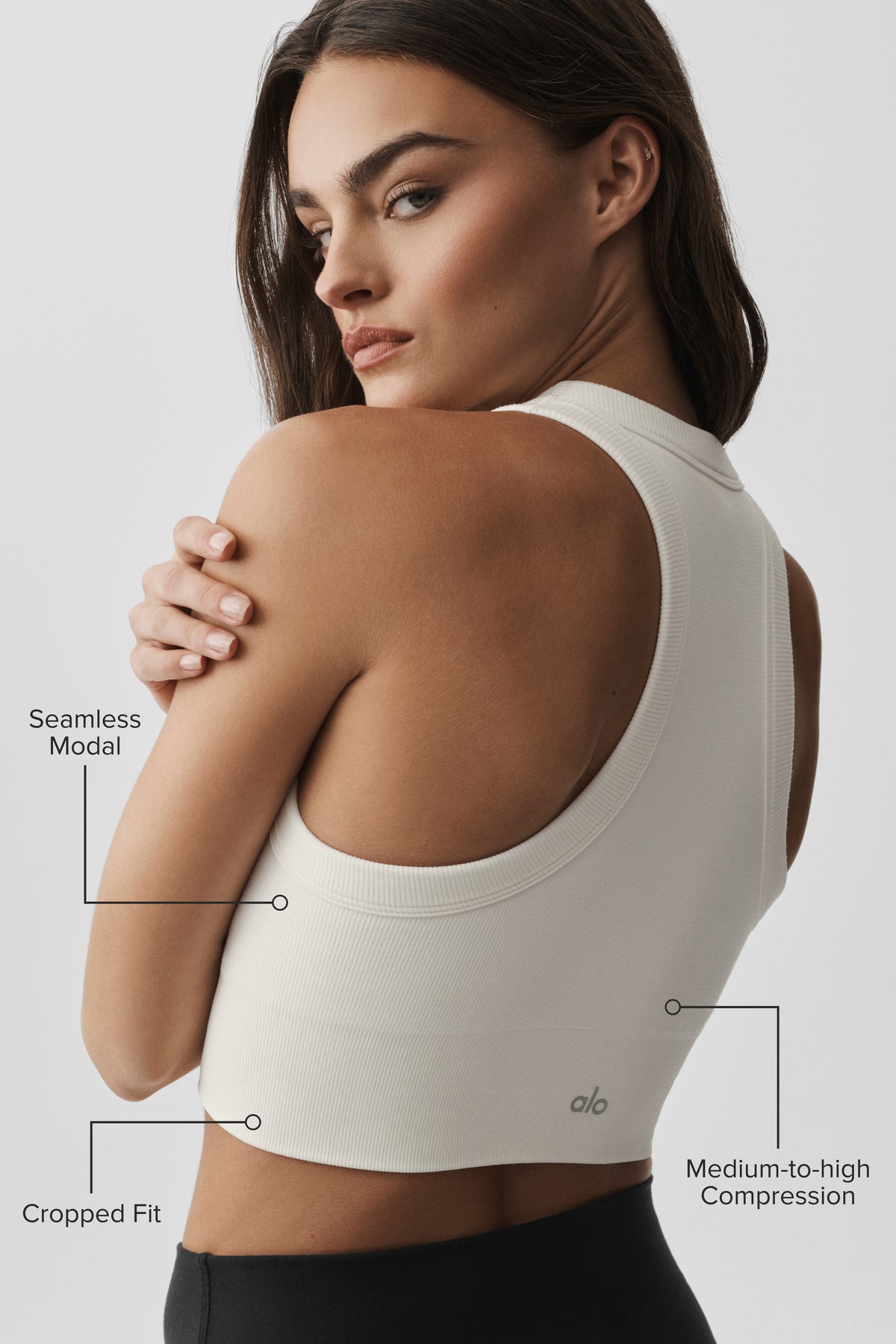Seamless Modal Ribbed High Neck Delight Bra - Ivory--1