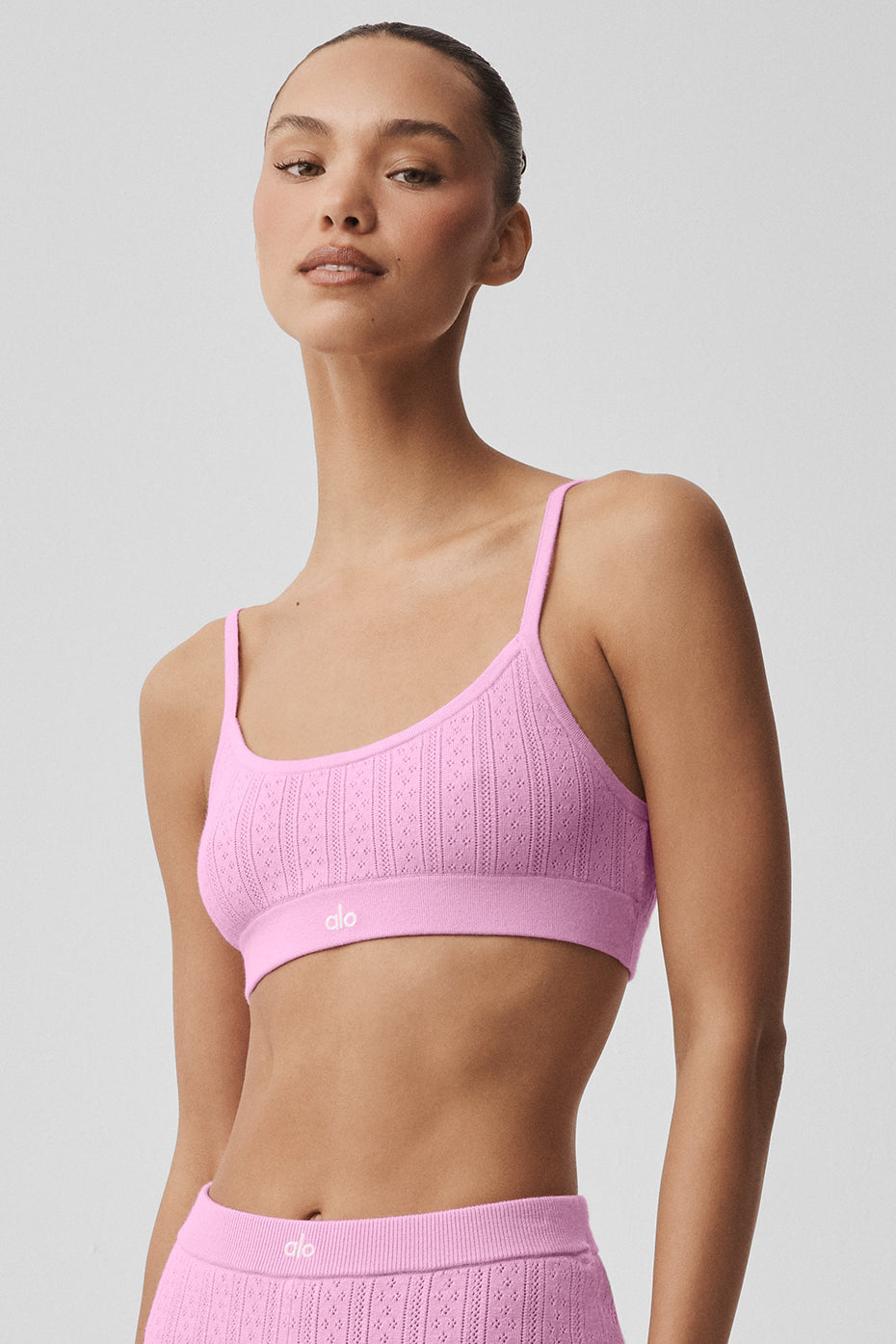 Pointelle Sweater Be Mine Bra - Candy Heart Pink--2