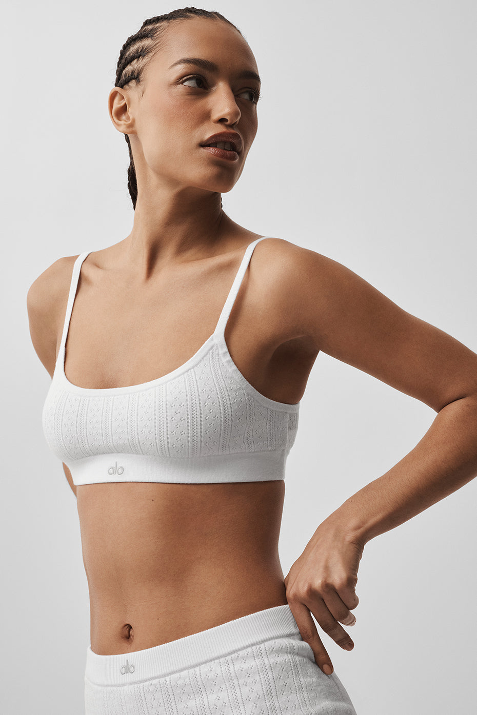 Pointelle Sweater Be Mine Bra - Semi Sheer White--2