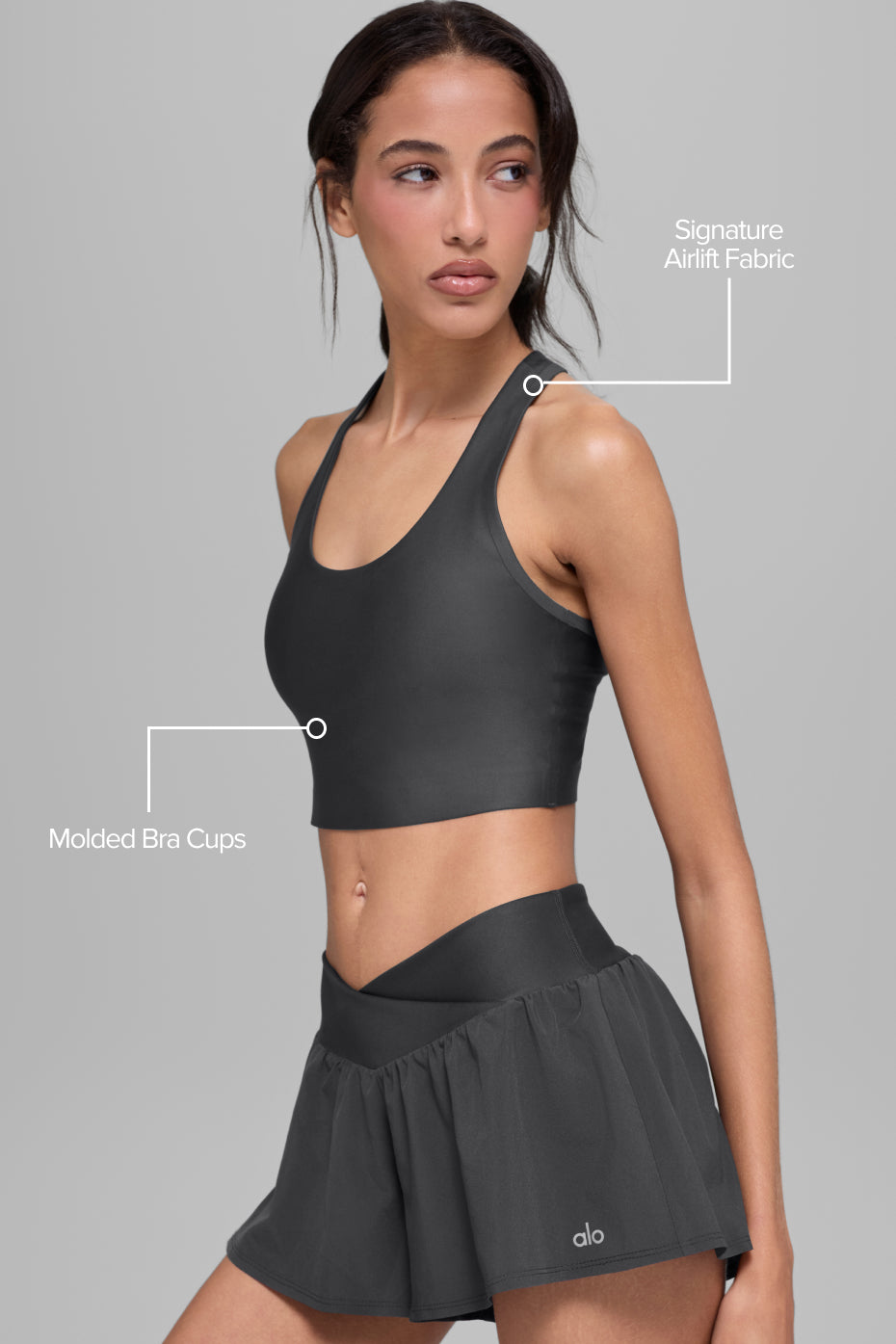 Airlift Super Sleek Bra Tank - Anthracite--1