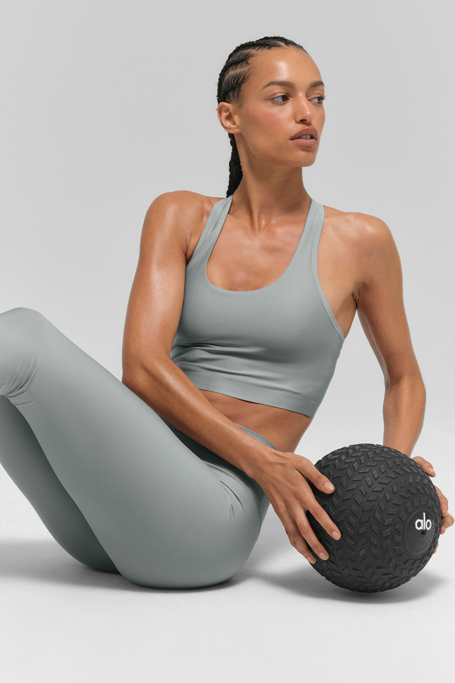 Airlift Super Sleek Bra Tank - Lunar Grey--4