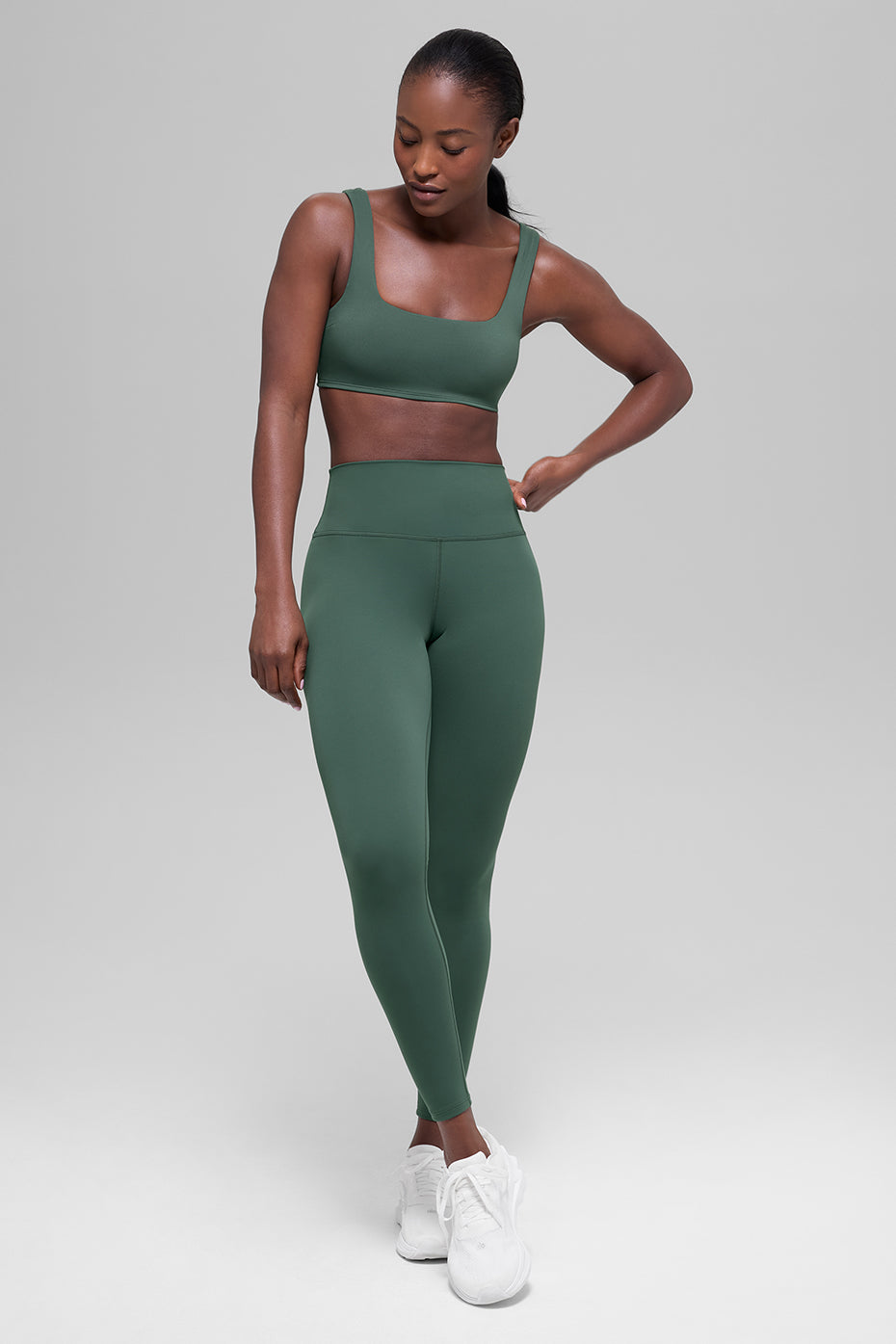 ALO Softsculpt Precision Bra - Clover Green--3