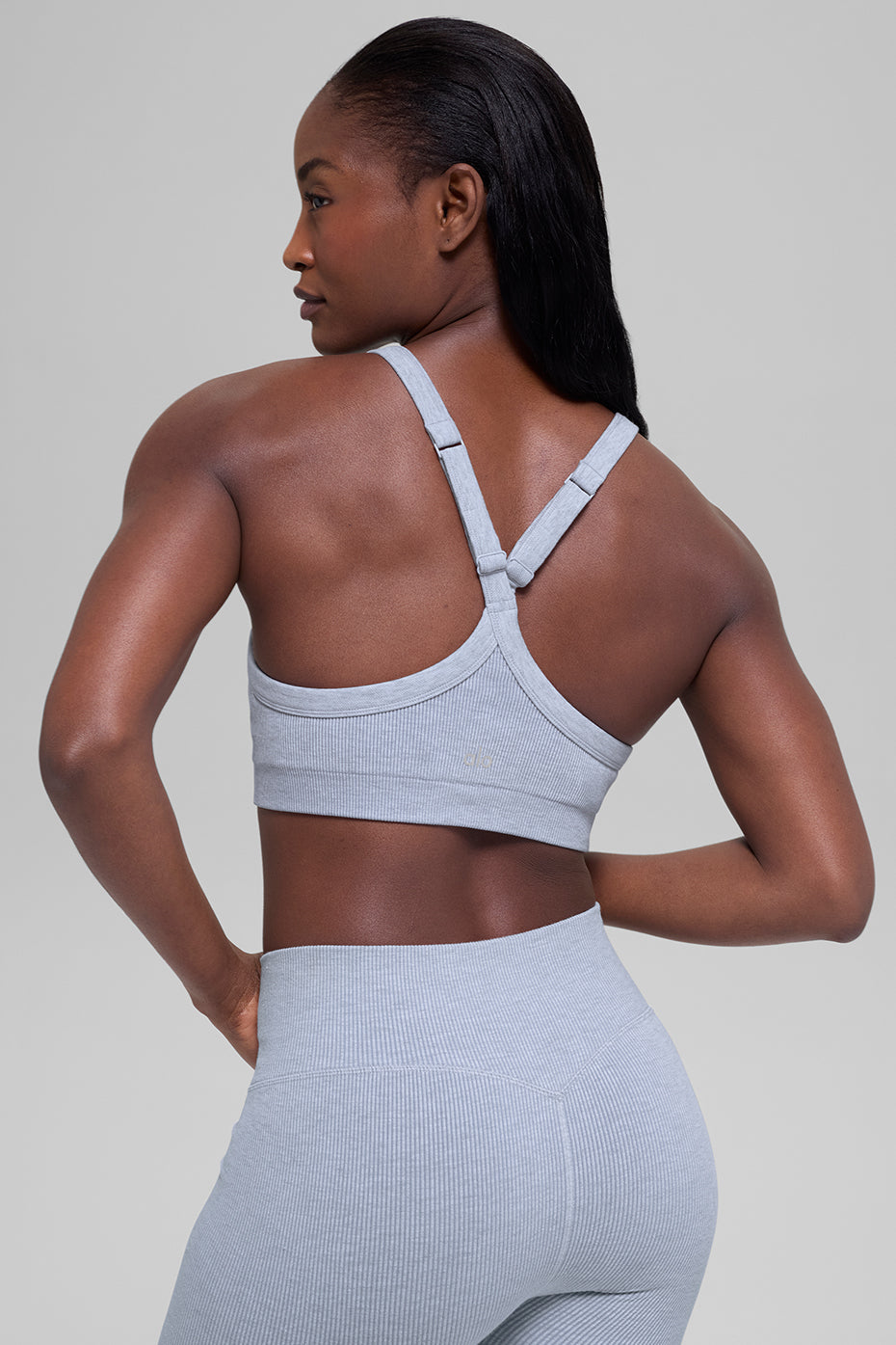 Seamless Two Tone Rib Bra - Winter Frost Heather--2