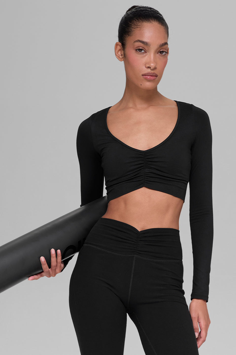 Alosoft Intuition Long Sleeve Bra - Black--2