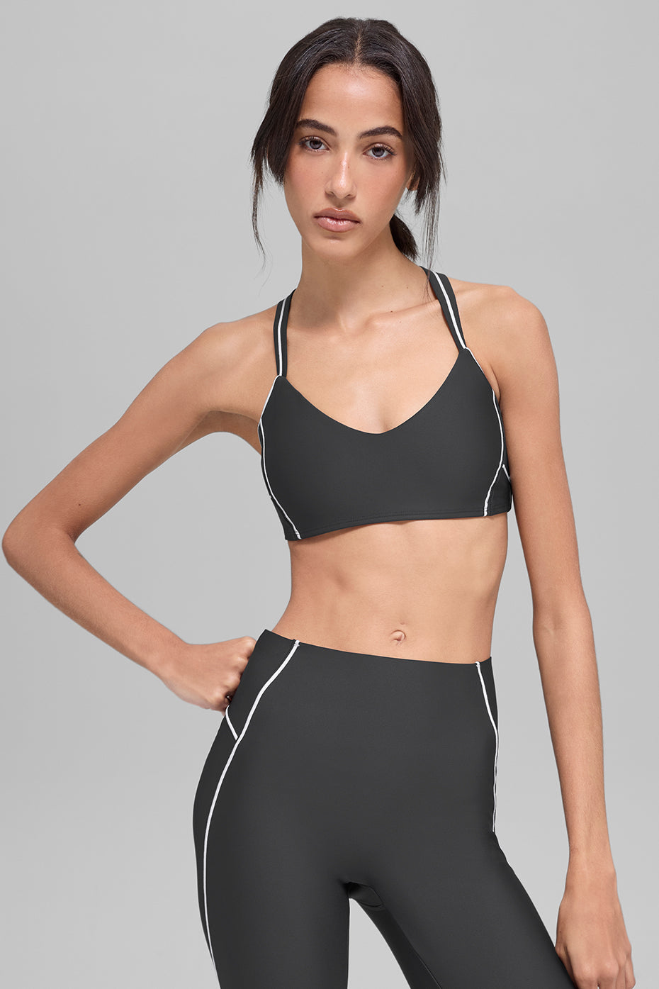 Airlift Haven Bra - Anthracite/White--2