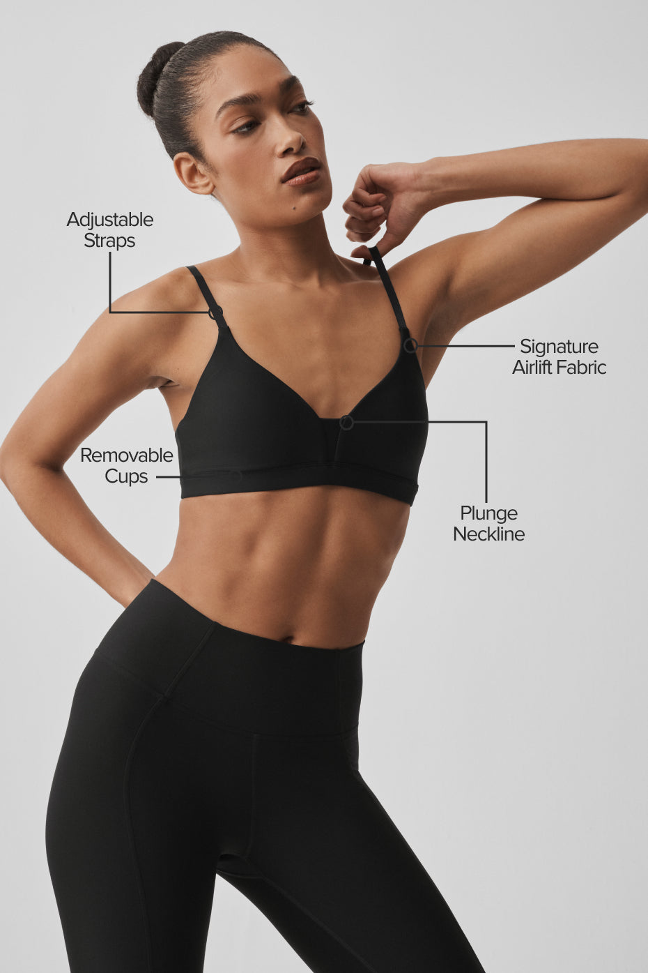 Airlift Fine Line Bra - Black--1