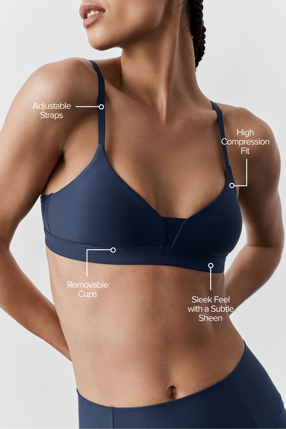 Airlift Fine Line Bra - Navy--1