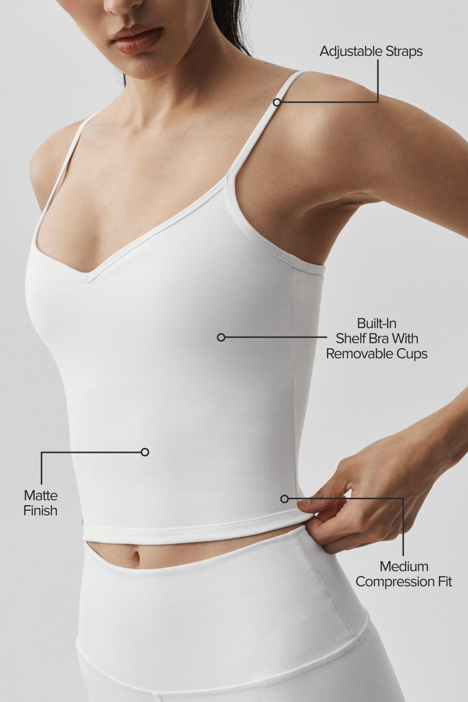 Airbrush Refined Bra Tank - White--1