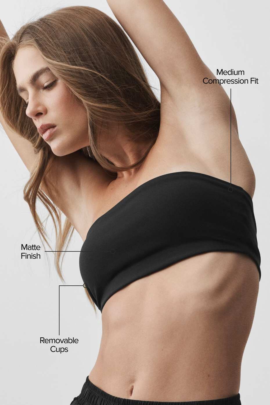 Airbrush Bandeau Bra - Black--1