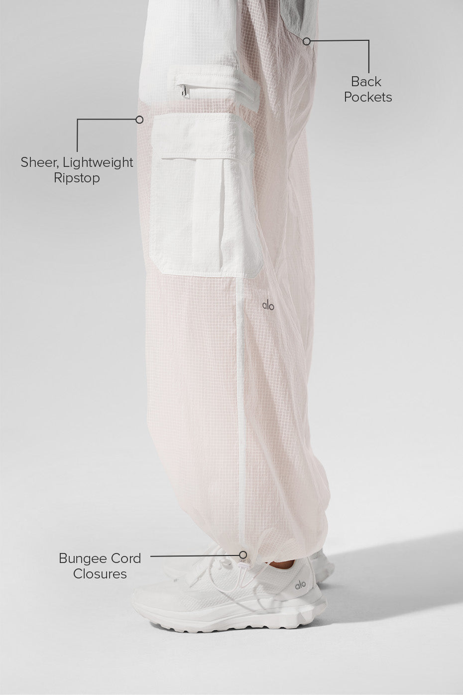 Sheer Game Time Wide Leg Jogger - White--1