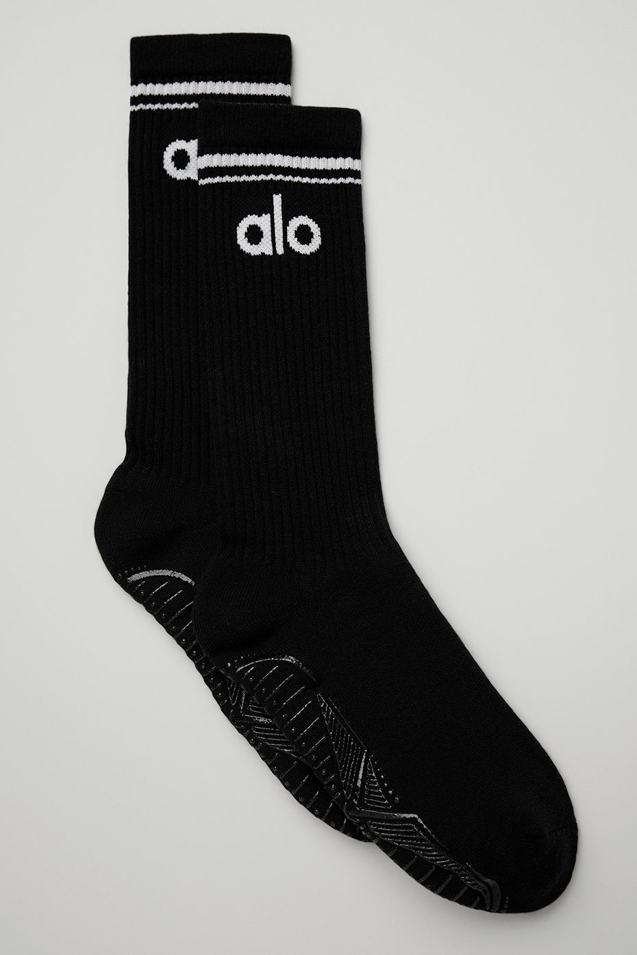 Women's Throwback Barre Sock - Black/White--0