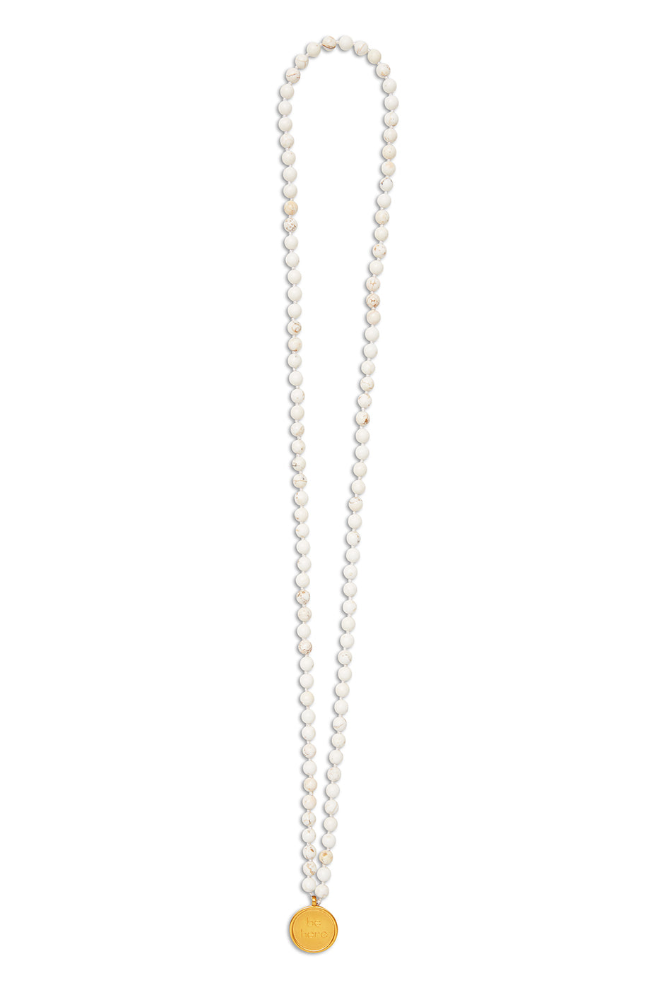White Turquoise Mala Necklace--1