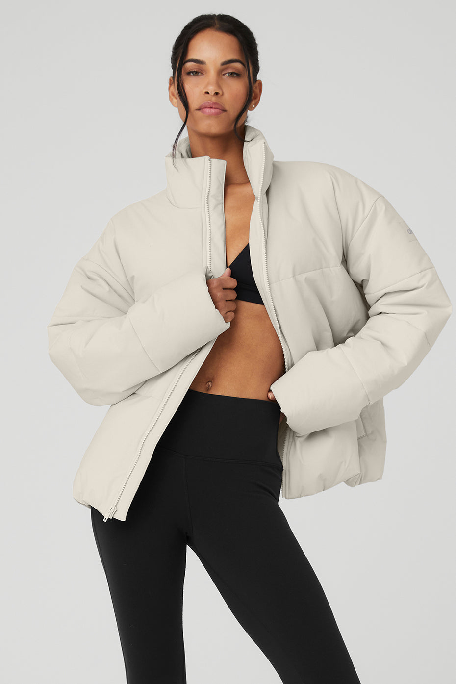 Stretch Woven Street Puffer - Bone--0