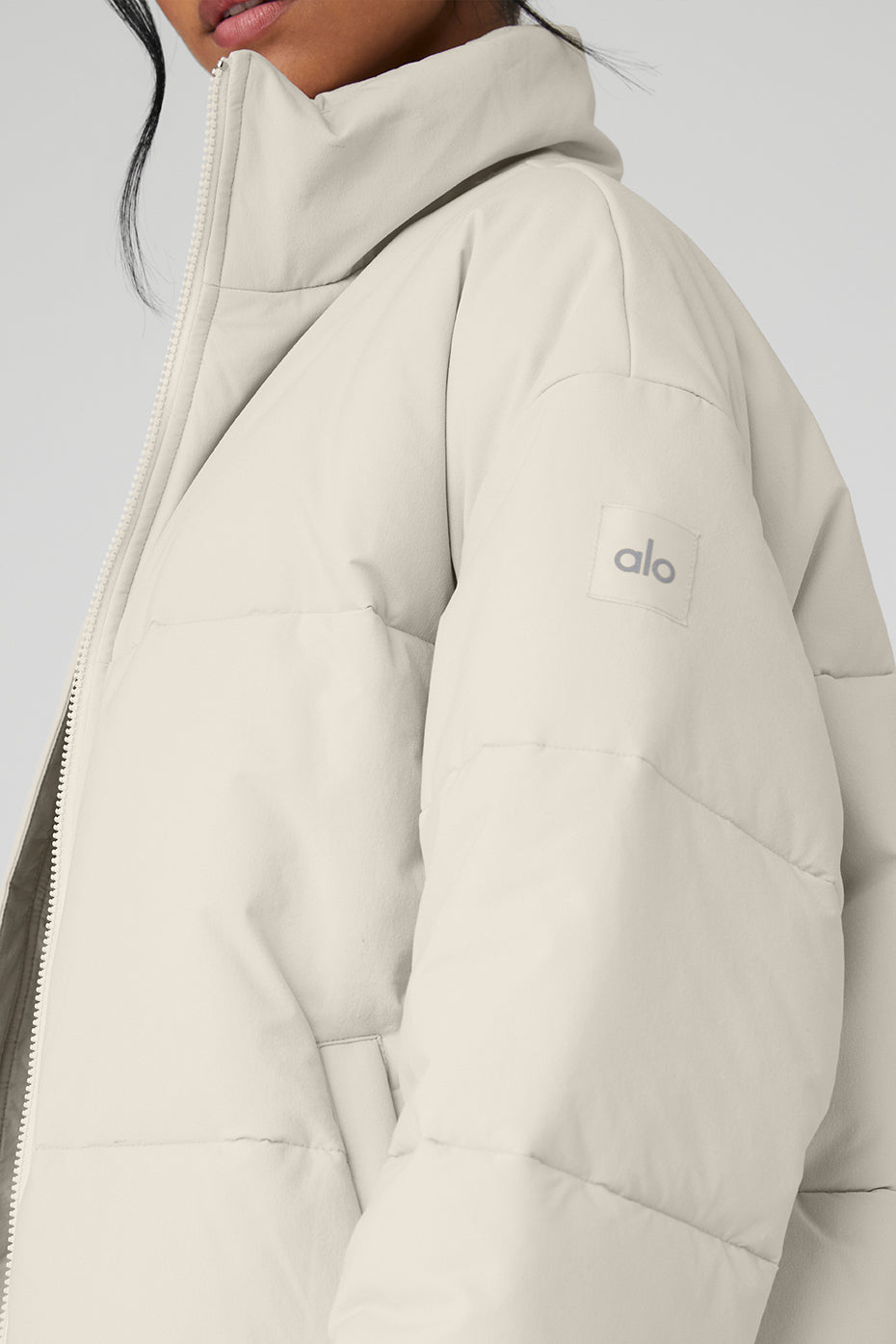 Stretch Woven Street Puffer - Bone--3